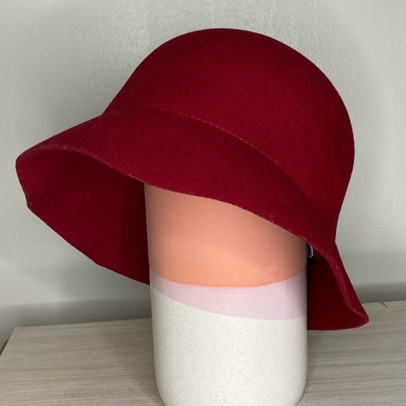 Charter Club Wool vintage style cloche hat red - Picture 7 of 10